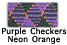 Purple Checkers Neon Orange